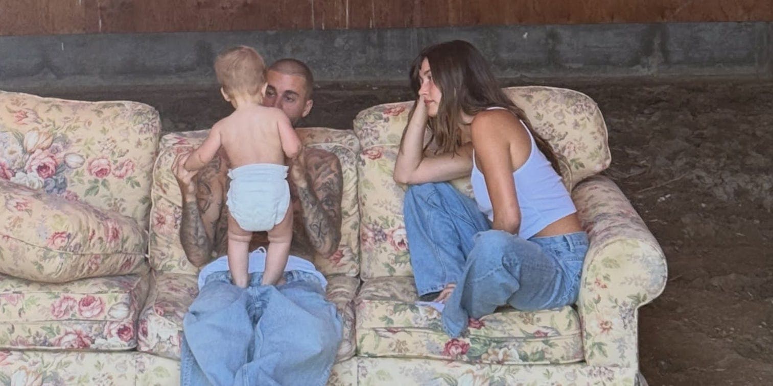 Hailey Bieber with her son Jack Blues Bieber