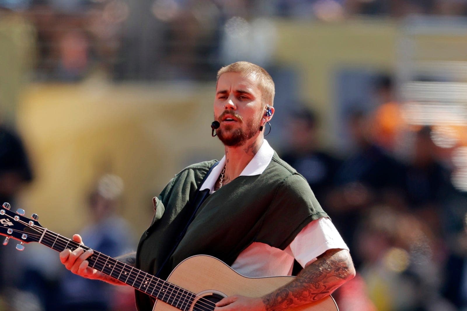 The World Cup final halftime show staged inside a full stadium