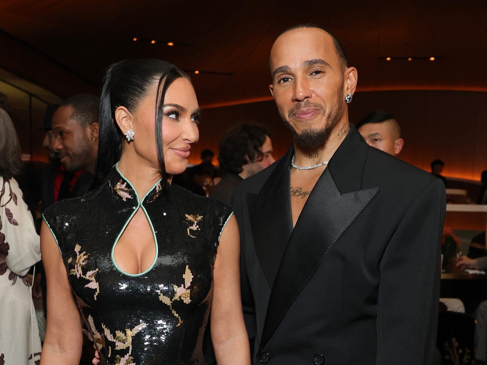 Kim Kardashian in a vintage Saint Laurent gown