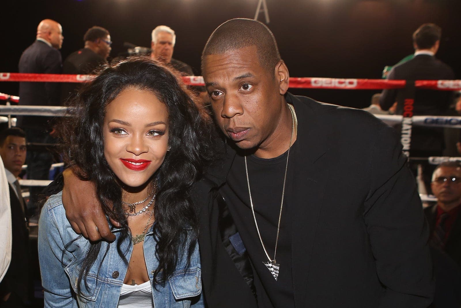 Rihanna and Jay-Z photographed together at an event