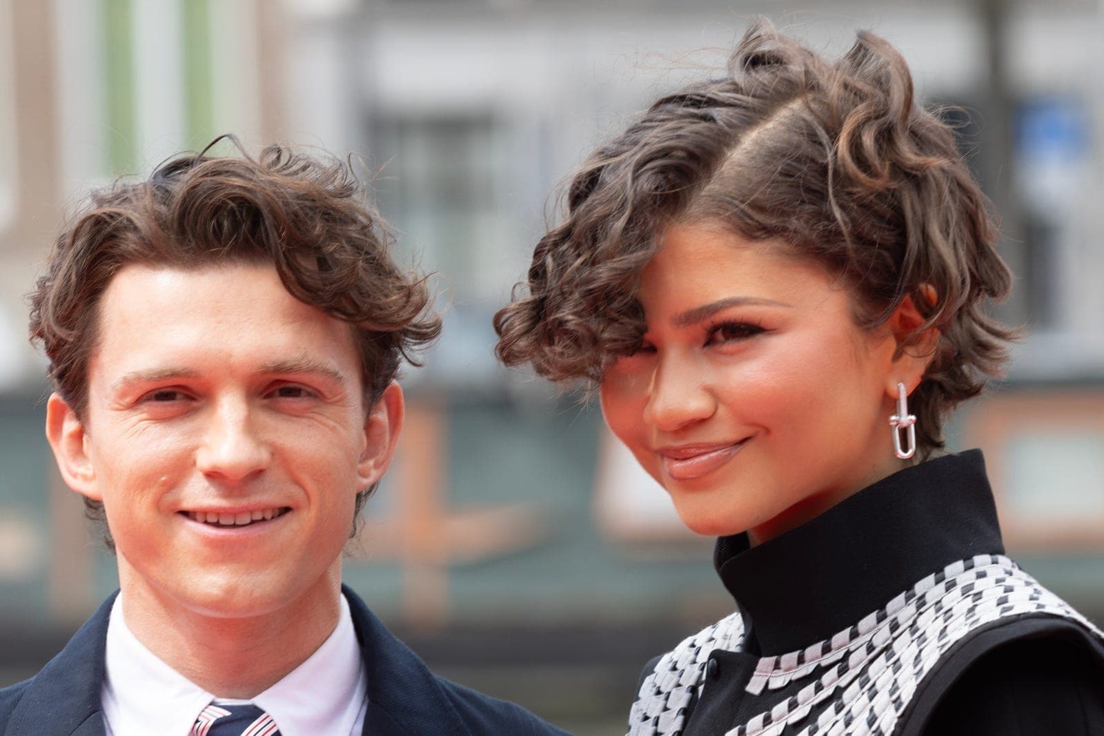 Tom Holland and Zendaya photographed together at a public appearance